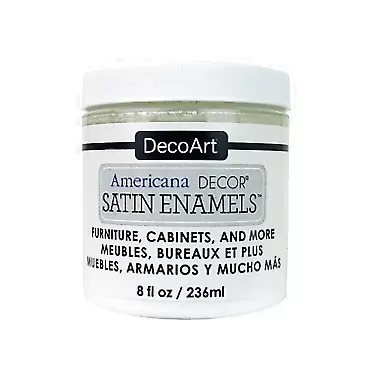 DecoArt Americana Decor Satin Enamels Acrylic Paint for Furniture, Cabinets and More, Pure White