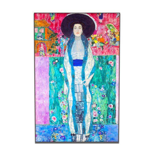 Yomcut Gustav Klimt Art Poster - Portrait of Adele Bloch-Bauer Ii Canvas Wall Art - Classic Historical Illustration Painting - Cool Home Decoration for Living Room Unframed（12x18in/30x45cm）