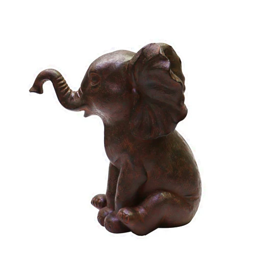 Nature's Mark Baby Elephant Sitting Upright Resin Statue Figurine Home Decorative Accent Décor (8