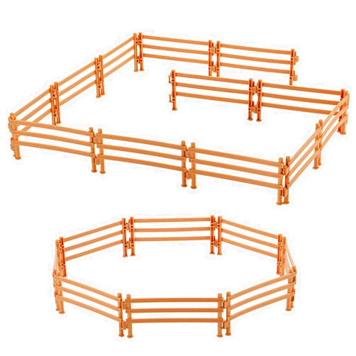 Sumind 40 Pieces Horse Corral Fencing Accessories Playset Plastic Farm Fence Toy for Barn Paddock Horse Stable Farm Animal Fence Panel Paddock Toy Educational Present Cake Toppers