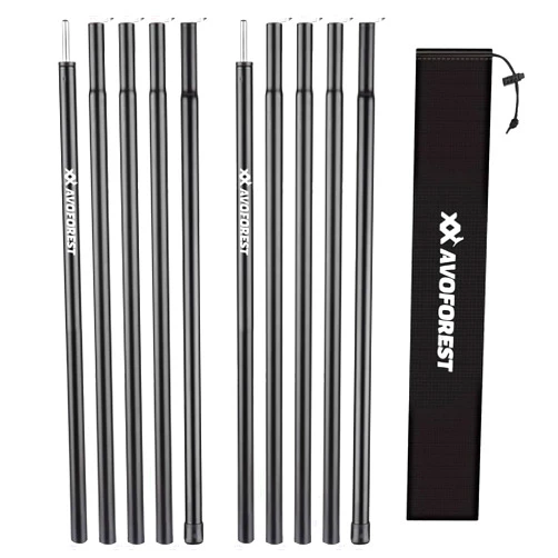 AVOFOREST Tent Poles for Tarp, AVOFOREST Camping Tent Tarps Poles Adjustable Camping Accessories 76in Heavy Duty Poles Thicker Tent Pole with a Diameter of 0.65in for Backpacking Hiking Awning