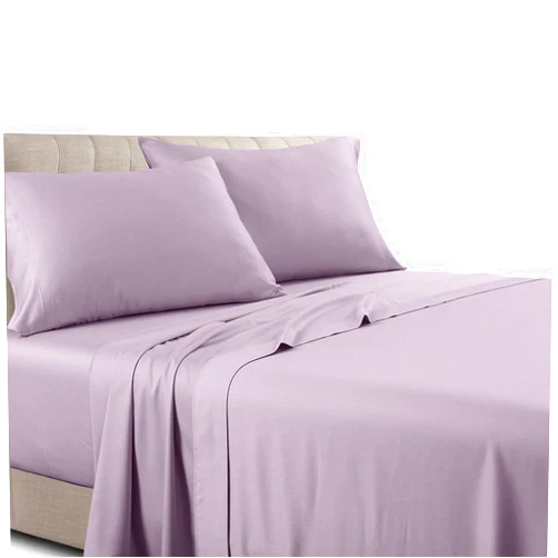 Royal Tradition Solid 300 Thread Count, 100 Percent Cotton 4PC California King Bed Sheets Set with Deep Pockets, Lilac