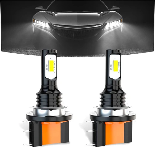 Yumfugu 2 PCS H15 Car Fog Light Bulbs, 6000K Bright Anti-fog Lights, 3570-2SMD Chipsets Super Bright Fog Bulbs Kits, 4000LM Plug and Play Car Replacement Bulbs, Universal for Most Cars (White)