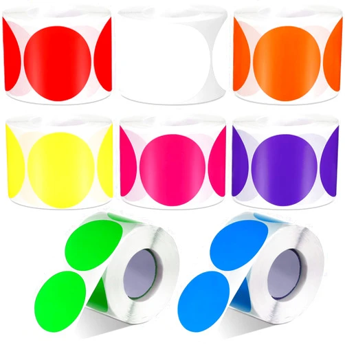 Yahenda 4000 Pcs Dot Stickers 2 Inch Circle Color Coding Labels Adhesive Round Stickers for File Classification Inventory Organize, 8 Colors