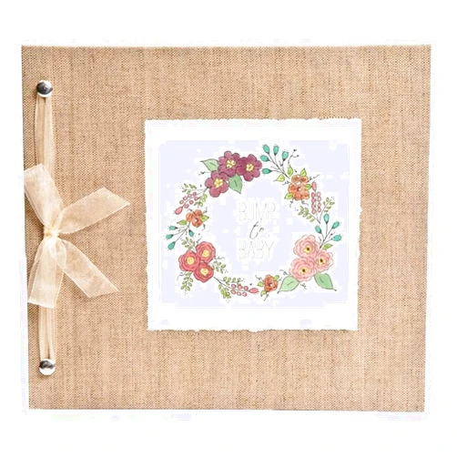 Hugs and Kisses XO Pregnancy Journal, Diary and Planner for Expecting Mothers. Floral Wreath. Beautiful and Unique Gift for Moms