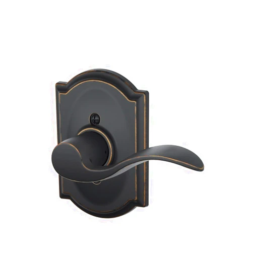 Schlage F170 ACC 716 CAM RH Right Handed Accent Door Lever with Camelot Trim, One Sided Non-Turning Dummy Door Handle, Aged Bronze