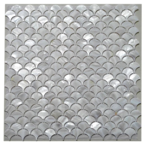 HaiDe Tile 11PCS White Fish Scale Freshwater Shell Mosaic Tile Mother of Pearl Kitchen Backspalsh Tile Bathroom Tile Shower Wall Tiles TV Background Tile Home Improvement Fan Pattern