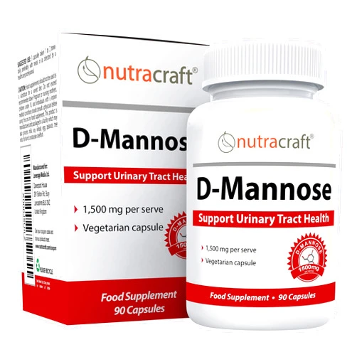 Nutracraft 1500mg Pure D-Mannose Supplement for Urinary & Bladder Health | No Preservatives or Gluten | Made in The USA | 90 Vegetarian Capsules