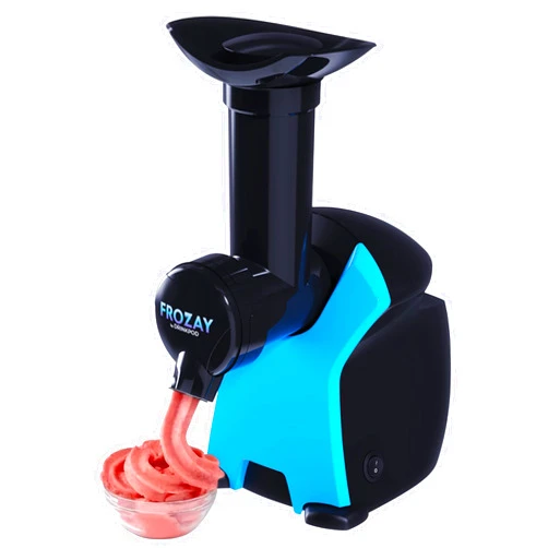 Drinkpod Frozay: Frozen Dessert Maker - Dairy-Free, Vegan Ice Cream, Soft Serve Frozen Yogurt, Fruit Sorbet, and Sherbet Machine with Simple One Push Operation With Recipe Book (Frozay Black)