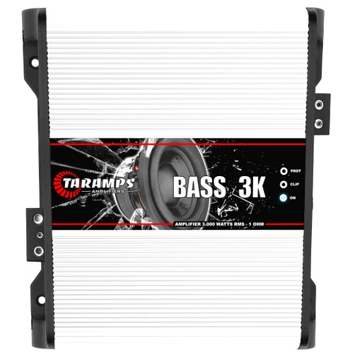Taramp's Taramps BASS 3k 1 Ohm 1 Channel Mosfet Amplifier 3000 Watts RMS, Monoblock, Subsonic Filter, Low Pass Crossover, Bass Boost, RCA, Class D, Car Audio System, Great for Subwoofers, Max Power