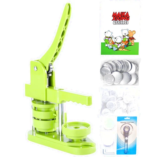 Happizza Button Maker Machine 58mm - (3rd Gen) Installation-Free 58mm(2.25in) DIY Pin Badge Button Maker Press Machine Badge Punch Press with Free 100pcs Button Parts&Pictures&Circle Cutter&Magic Book