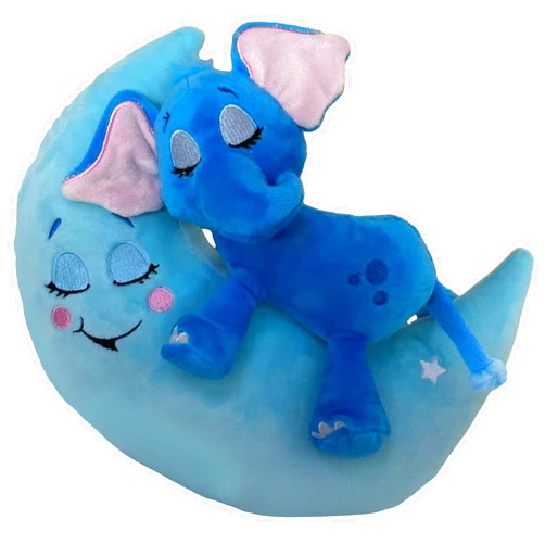 Happy Nappers Lullabrites Elephant - Blue - Light & Sounds Plush, Sleeping Animal, Plays 3 Lullabies, Color Changing, Day-Night Toy, Kids