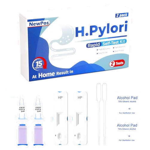 NewPos H Pylori Test Kit – 2 PCS at-Home Helicobacter Pylori Self-Test with 99.9% Accuracy – Fast Results in 10-15 Minutes, Easy to Use, No Lab Visit Required