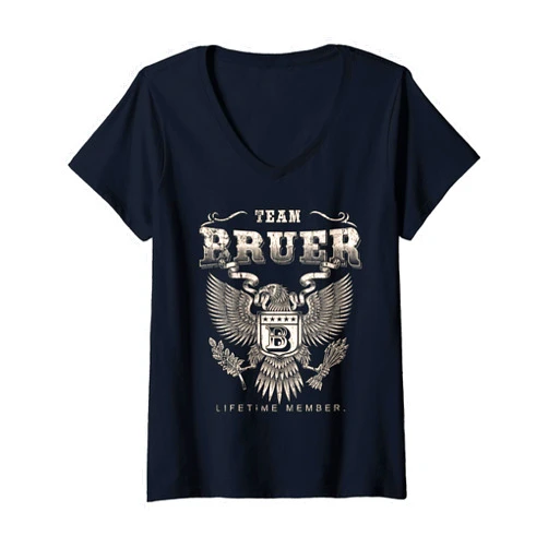Team Bruer Family Name Womens Team Bruer Lifetime Member - Bruer Name V-Neck T-Shirt