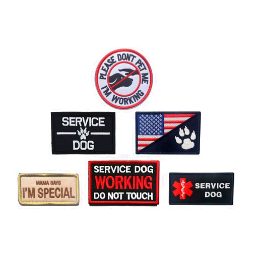 Antrix 6 Pieces Service Dog Patch for Dog Vest, Removable Working Training K9 Police Dog Patches Hook & Loop Dog Patch for Medium and Large Dogs Vests Dogs Harnesses Dogs Collar