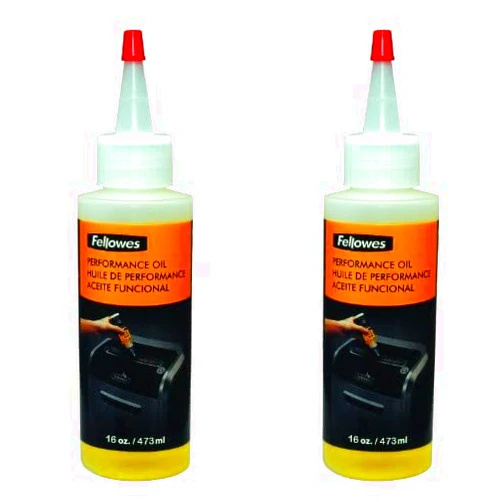 Fellowes Powershred Performance Shredder Oil, 16 oz. Extended Nozzle Bottle (3525010) (Pack of 2)