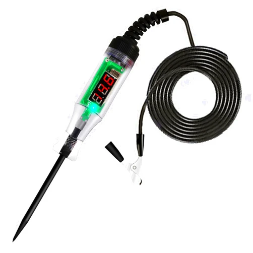 DFCROMI Test Lights Automotive, Circuit Tester 3-48V DC Digital LCD Light,Heavy Duty Light Tester with Voltmeter, Auto Bidirectional Voltage Tester Electric Test Pen for Vehicle Car Motorcycle Truck Golf Cart