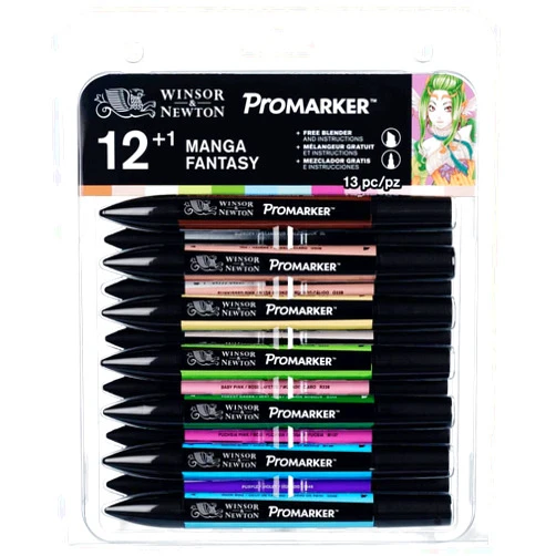 Winsor & Newton ProMarker 12 + 1 Manga Fantasy Set