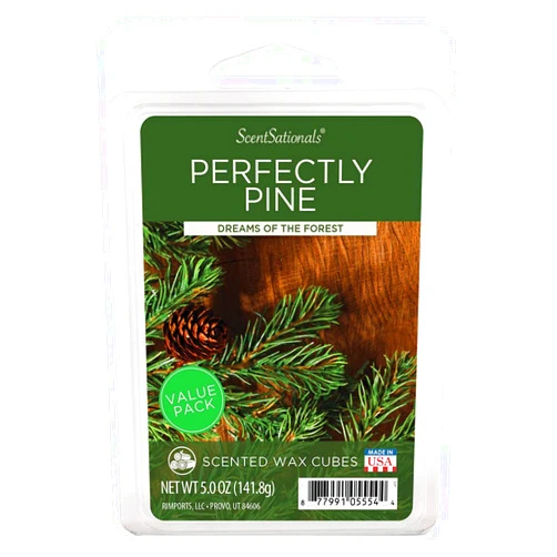 Scentsationals Wax Melts, Wax Cubes Strong Scent - Perfectly Pine - Long Lasting Scented Wax Melts for Warmer, 5 oz (12 Cubes Value Pack)