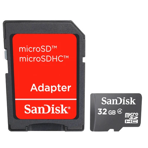 SanDisk 32GB Mobile MicroSDHC Class 4 Flash Memory Card With SD Adapter - (Retail Packaging)
