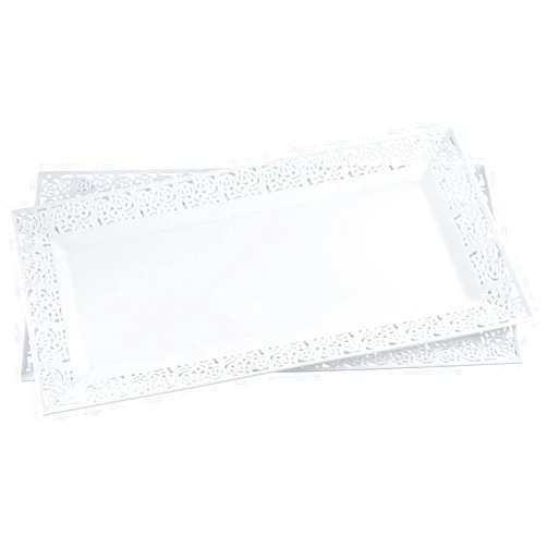 Silver Spoons and More,white Lace Rim 14