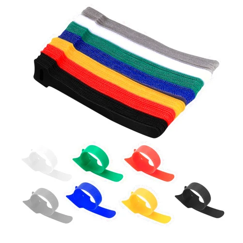 HexinYigjly 70 Pcs Cable Ties Reusable, Multi-Color Reusable Fastening Cable Ties, Adjustable Cord Wire Cable Organizer Straps, Hook and Loop Cable Management Organizer Ties for Home Desk Office Organization