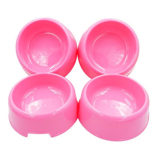 Forest Guys Dog Bowls Cat Bowls (Plastic Bowls, Pink 4-Pack)