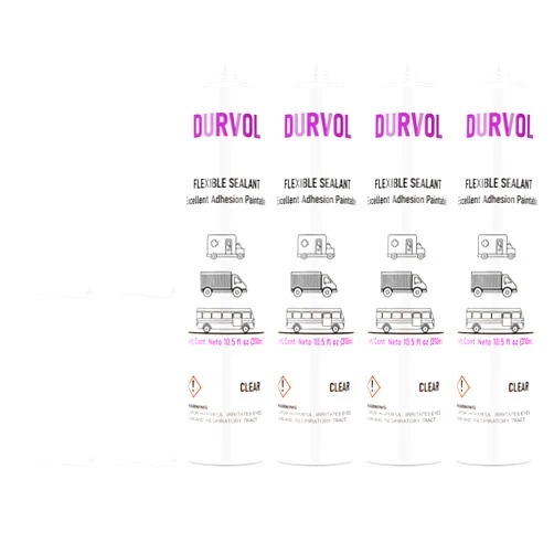 DURVOL RV Flexible Sealant Caulking Waterproof Clear Pack of 4