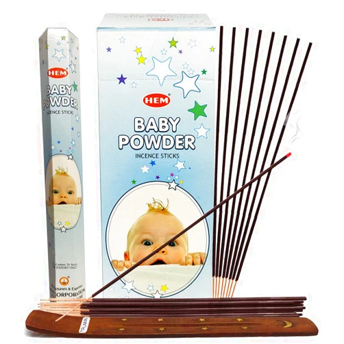 TRUMIRI Baby Powder Incense Sticks and Incense Stick Holder Bundle Insence Insense Hem Incense Sticks