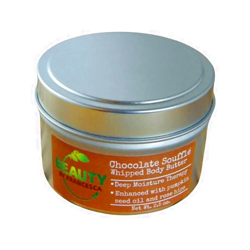 Beauty By Francesca Handmade Whipped Body Butter Chocolate Soufflé - 100% All Natural Ingredient Hydrating Moisturizing Body Cream, 3oz