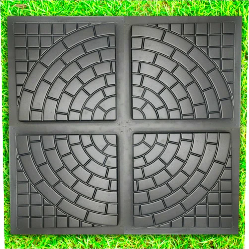 BETONEX Plastic Molds Concrete Set Patio Paving Mold 4 pcs - Big Beautiful Pathmaker Precast Concrete Molds and Forms Stampcrete for Walkways - Large Cobblestone Molds for Concrete, Reusable