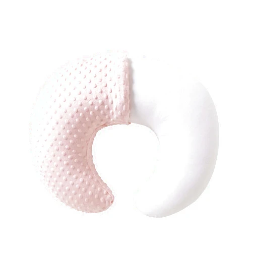 QUENESS Nursing Pillow and Positioner, Breastfeeding, Bottle Feeding, Baby Sitting Support with Removable Ultra Soft Cover, Tummy Time Support for Baby Boys and Girls (Lightpink)