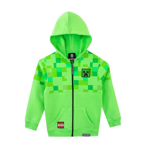 Minecraft Hoodie | Creeper Boys Hoodies | Zip Up Kids Sweatshirts | Childrens Gaming Apparel
