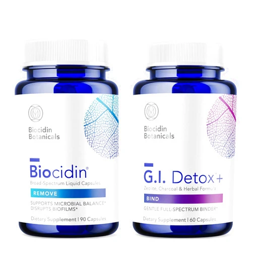 Bio-Botanical Research Biocidin Capsules (90 Count) with GI Detox+ Gentle Binder (60 Capsules) - Two-Product Detox Bundle to Support GI Detox, Cleansing & Healthy Digestion - Assists in Toxin & Biofilm Removal