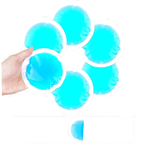 NEWGO Small Ice Packs for Injuries, 6 Pack Round Ice Packs for Face, Hot and Cold Gel Ice Pack Circular Cold Compress with Cloth Backing & Sleeve for Pain Relief, Toothaches, Breast Surgery