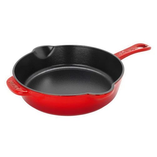 STAUB Fry Pans Cast Iron 8.5-inch Traditional Deep Skillet-Cherry