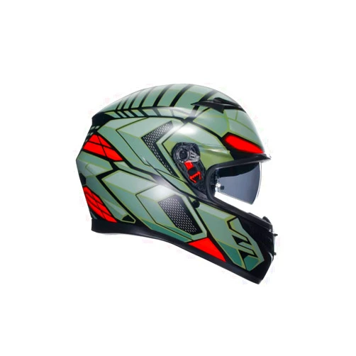 Generic AGV K3 Decept Matte Black/Green/Red Helmet - Large