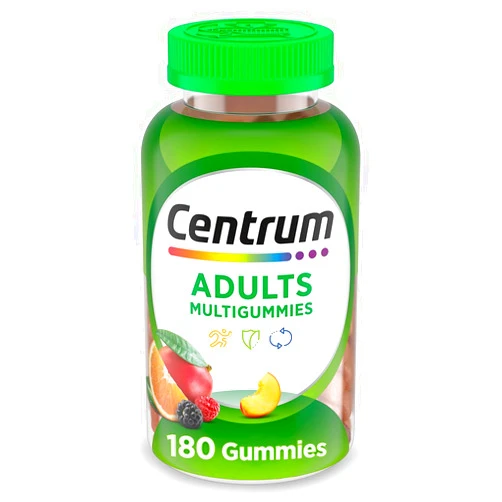 Centrum MultiGummies Gummy Multivitamin for Adults, Multivitamin/Multimineral Supplement with Vitamins D, B and E, Assorted Fruit Flavor - 180 Count