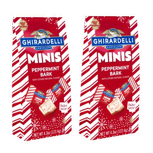 Ghirardelli Peppermint Bark Mini's 4.3 oz Pack of Two