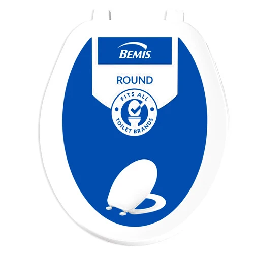 Bemis 70 Durable Plastic Toilet Seat, Round, White