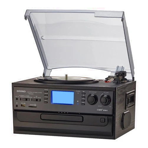 ORCC 10-in-1 Bluetooth Turntable Record Player with Built-in Speaker, Vinyl Turntable CD Cassette and FM/AM Radio Combo, AUX in RCA Out USB MP3 Recording Headphone Jack Compact Turntable