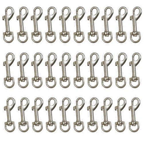 MICREEN 30 Pcs Trigger Clips Clasp, 1.9 inches Zinc Alloy Swivel Eye Snap Clip Hook for Dog Lead, Pet Leashes, Men Keyring, Key Chain, Hiking