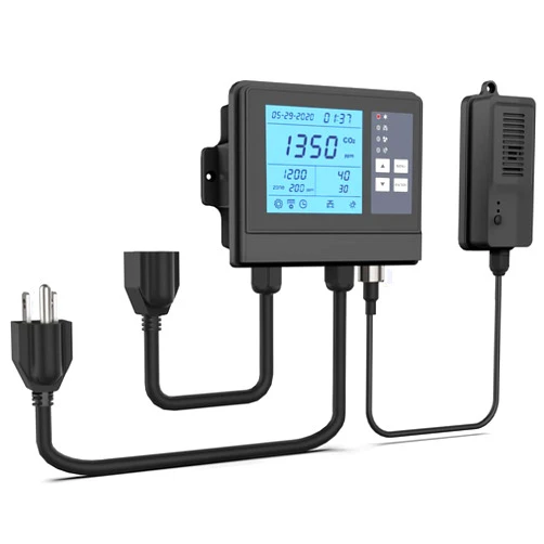 GZAIR CO2 Carbon Dioxide Controller, CO2 regulator Monitor Day and Night, NDIR CO2 Sensor for Green House, Grow Room, Plant, Home Grower, Grow Chamber