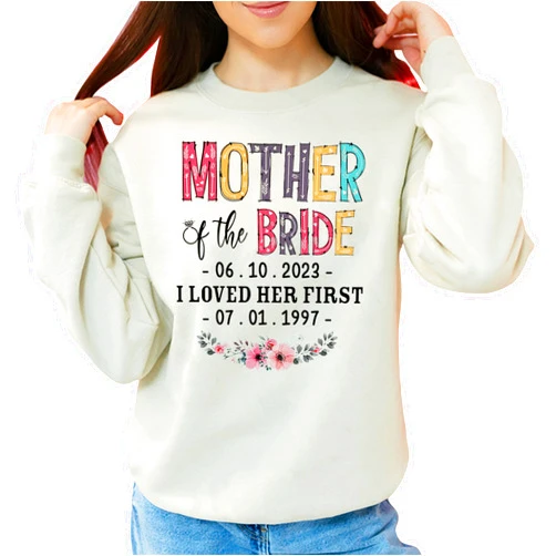 IZI POD Personalized Mama Shirt, Custom Name on Sleeve Sweatshirt, Puff Letters Embossed Lettering, Gift for Mom, Christmas