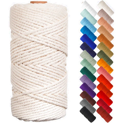 NOANTA Natural Macrame Cord 3mm x 109Yards, Beige Macrame Rope, Cotton Cord for Wall Hanging, Plant Hangers, Christmas Crafts, Knitting