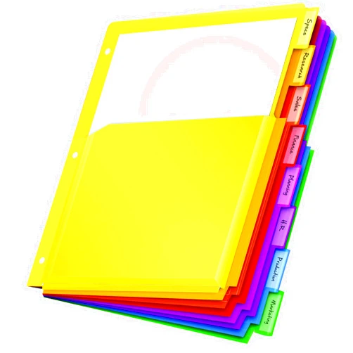 Oxford Expanding Plastic Binder Dividers, Divider for 3 Ring Binder, Flexible Front Expanding Pockets, 8 Tab, Insertable Multicolor Tabs, Letter Size, 3 Sets (89605)