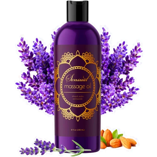 Maple Holistics Aromatherapy Sensual Massage Oil for Couples - Relaxing Full Body Massage Oil for Date Night with Sweet Almond Oil - Vegan Lavender Massage Oil for Massage Therapy Smooth Gliding Formula 8 Fl Oz