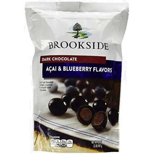 Brookside (Pack of 2) Brookside Dark Chocolate Acai with Blueberry 2 Pounds Resealable Bag (Total 4 lbs)
