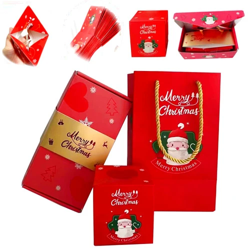 Neioaas Surprise Gift Boxes-Surprise Pop Up Gift Box for Money and Christmas,Unique Christmas Folding Bouncing Red Envelope Gift Box,Surprise Jumping Boxes for Gifts (10 Bouncing Boxes,Red)
