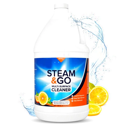 Steam and Go Steam & Go Multi-Purpose Cleaner Spray Refill with Oxy Power for Multi-Surfaces - Removes Stains, Eliminates Odors, & Degreases - Orange Scent, 1 gal